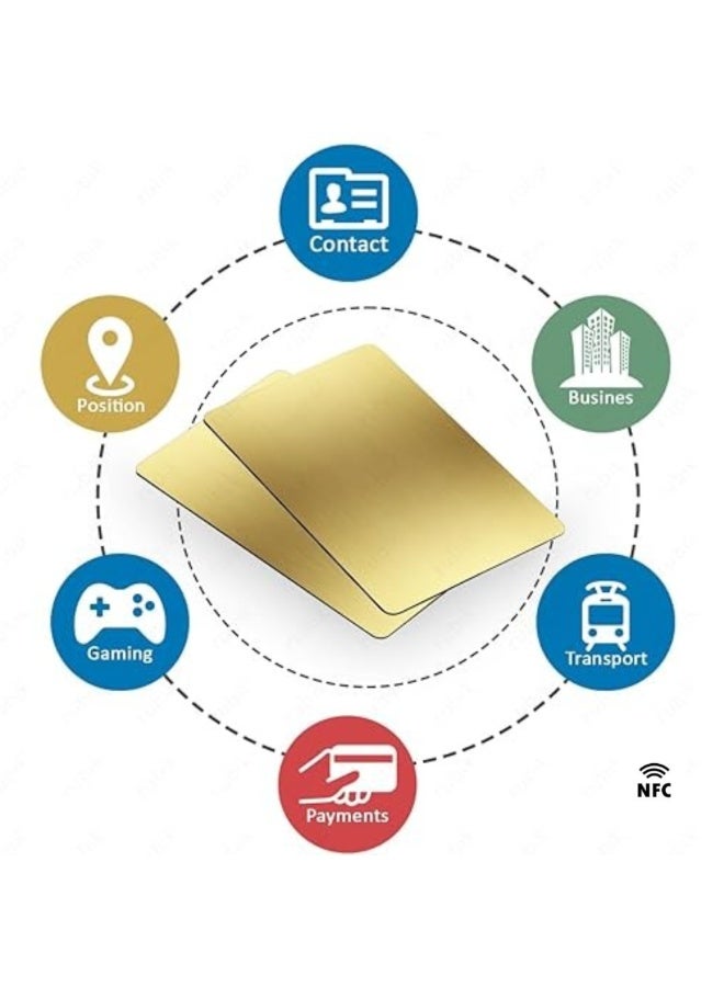 بطاقات معدنية ذهبية NFC NTAG215 للأجهزة التي تدعم NFC، بطاقة عمل فاخرة وراقية (540 بايت). (ذهبي معدني، بطاقة واحدة) - Image 3