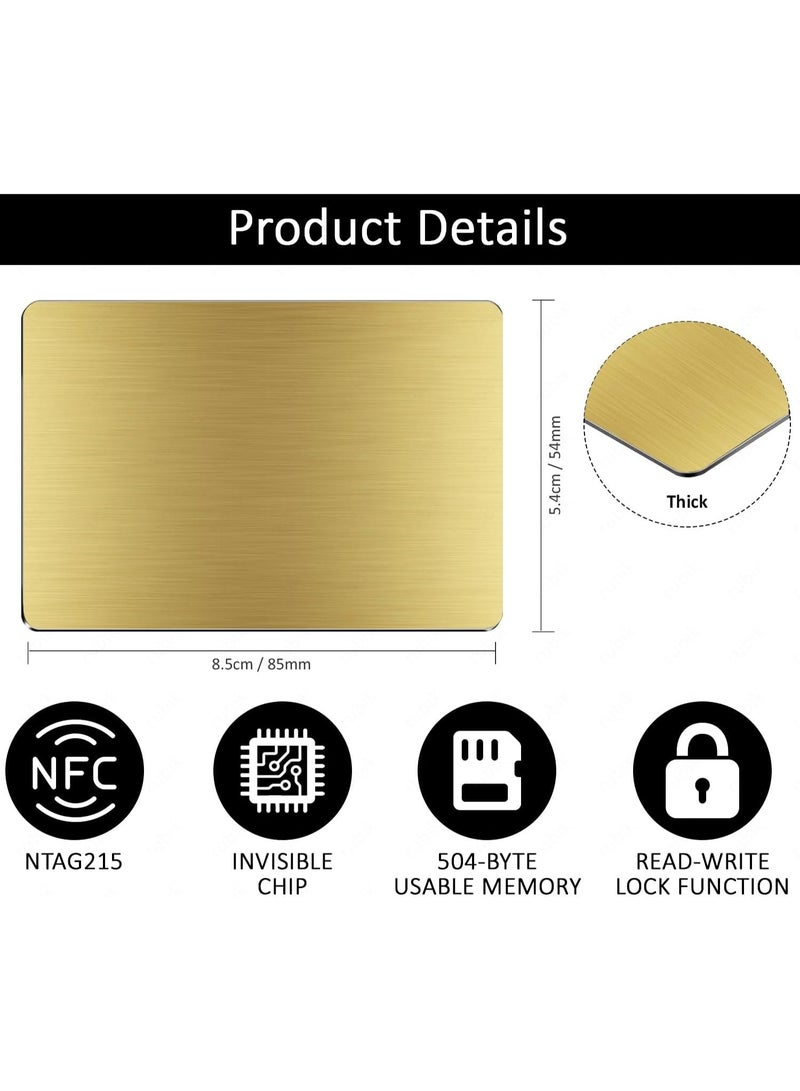 بطاقات معدنية ذهبية NFC NTAG215 للأجهزة التي تدعم NFC، بطاقة عمل فاخرة وراقية (540 بايت). (ذهبي معدني، بطاقة واحدة) - Image 4