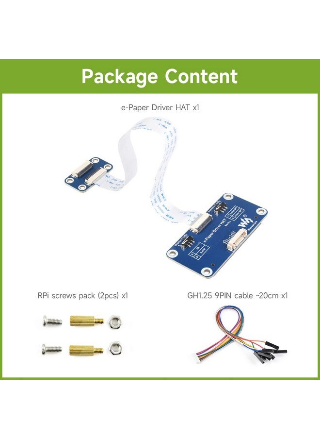 Waveshare - Waveshare Universal e-Paper Raw Panel Driver Shield for Raspberry Pi/Jetson Nano/STM32 Support Various Waveshare SPI e-Paper Raw Panels - Image 1