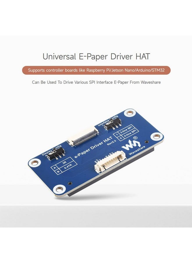 Waveshare - Waveshare Universal e-Paper Raw Panel Driver Shield for Raspberry Pi/Jetson Nano/STM32 Support Various Waveshare SPI e-Paper Raw Panels - Image 1
