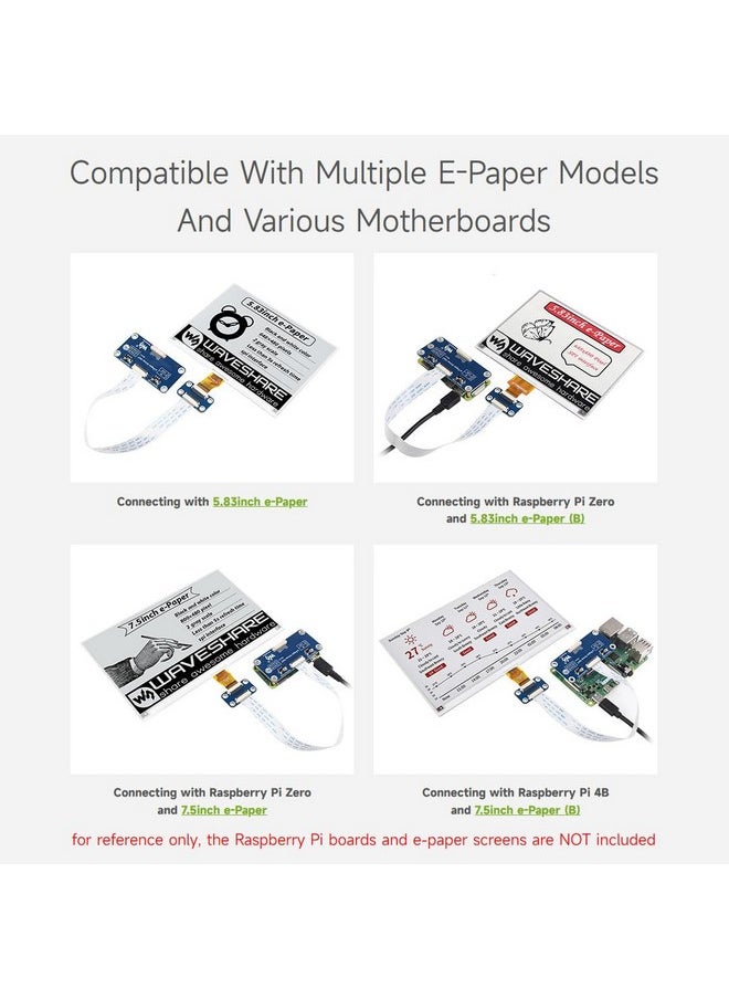Waveshare - Waveshare Universal e-Paper Raw Panel Driver Shield for Raspberry Pi/Jetson Nano/STM32 Support Various Waveshare SPI e-Paper Raw Panels - Image 1