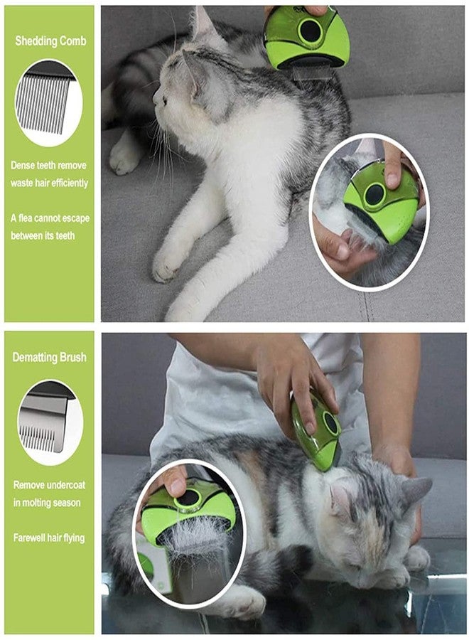 KEYOZA أداة تنظيف وتمشيط شعر الحيوانات الأليفة من كيوزا، طقم عناية منزلية 3 في 1، مشط شعر الحيوانات الأليفة، إزالة العقد، إزالة الوسادات، فرشاة شعر صغيرة ومتوسطة الحجم للجراء والقطط (متعددة الأحجام) - Image 5
