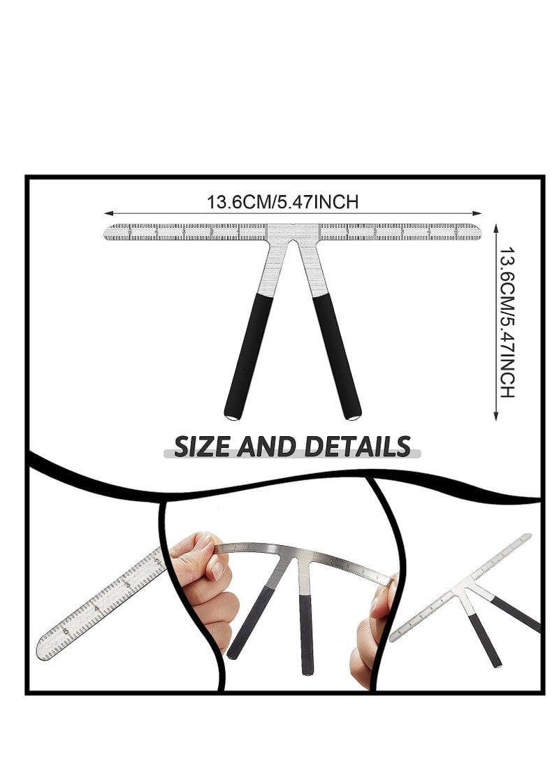 Generic Eyebrow Ruler 3 Point Positioning Mini Caliper Double Scale Vernier Golden Ratio Microblading Gauge Measuring Tool with Shaver  - Image 3