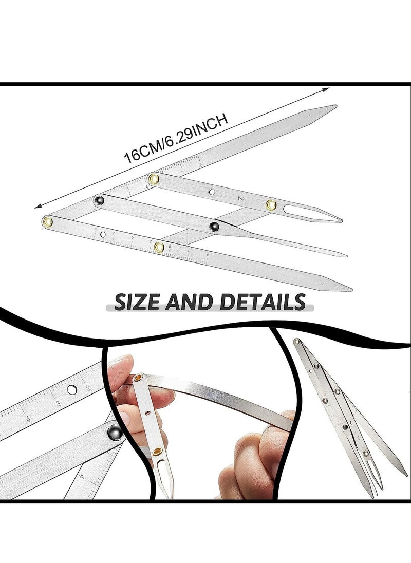 Generic Eyebrow Ruler 3 Point Positioning Mini Caliper Double Scale Vernier Golden Ratio Microblading Gauge Measuring Tool with Shaver  - Image 4
