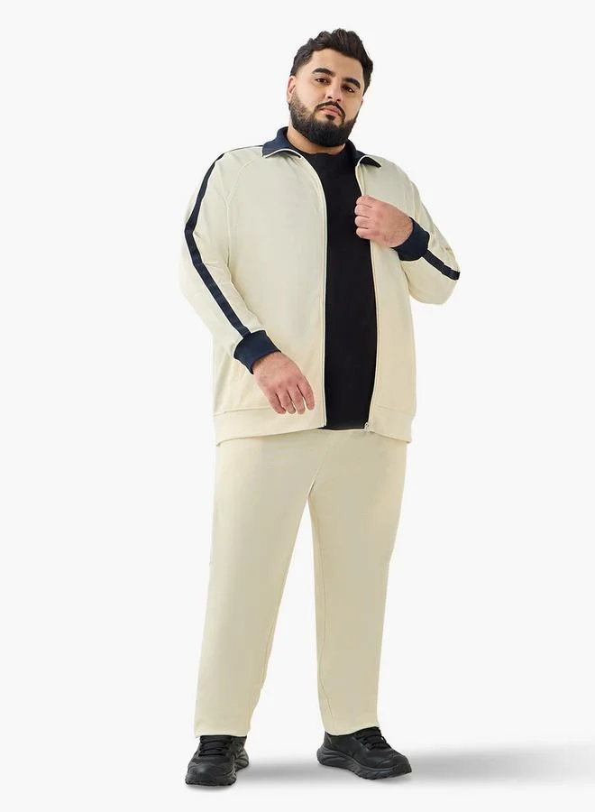 Maxim Men Regular Fit Joggers with Contrast Side Tape