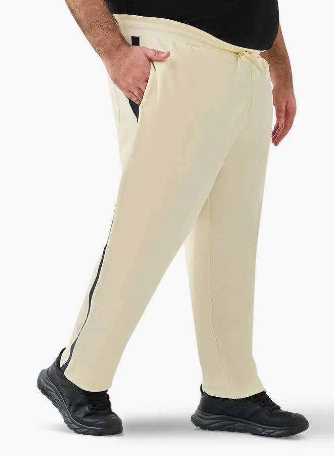 Men Regular Fit Joggers with Contrast Side Tape