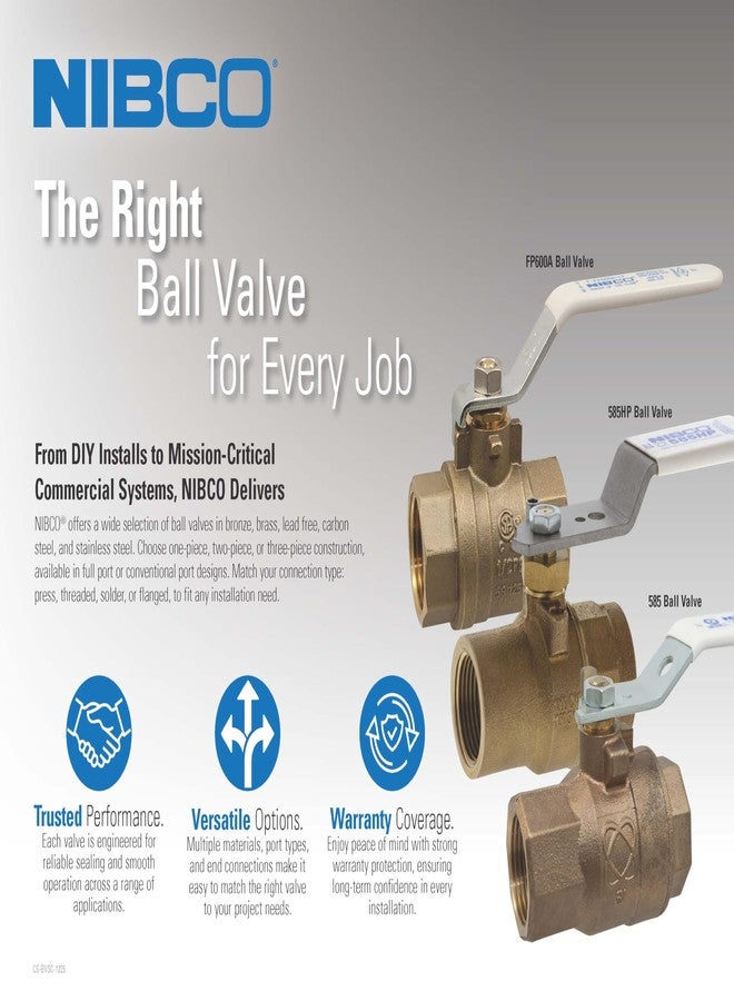 NIBCO T-585-70 Cast Bronze Ball Valve, Two-Piece, Lever Hand - Image 2