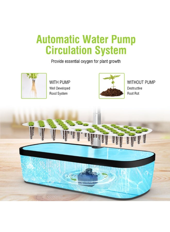 52-Pod Hydroponic Growing System with LED Grow Light, Smart Indoor Garden Kit for Vegetables, Herbs & Flowers, Adjustable Height, Automatic Water Circulation, Quiet Hydroponic Planting Machine - Image 5