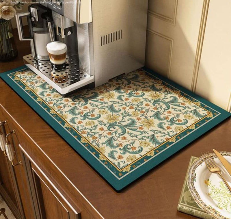 Cciphy Cute Coffee Maker Mat for Countertops Bar Accessories, Colorful Dish Drying Pad for Kitchen, Absorbent Quick Drying Mat, 16 X20 inch - Image 3