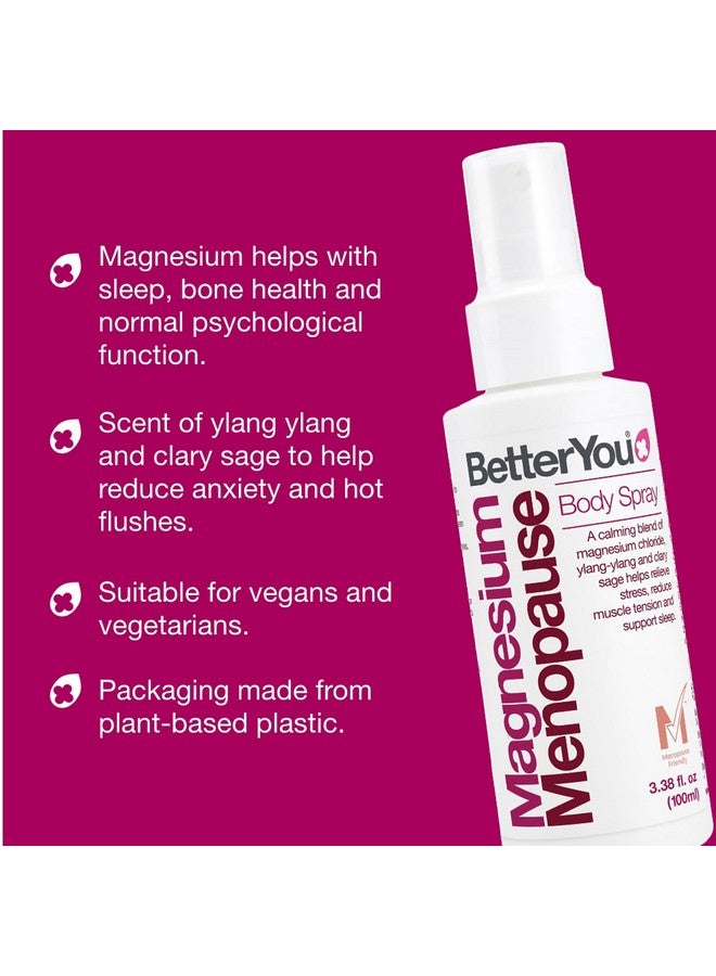 BetterYou BetterYou Magnesium Menopause Body Spray, Blend of Pure Magnesium Chloride, Ylang-ylang and Clary Sage for Menopausal Symptoms, Stress Relief, and Restful Sleep, 100ml - Image 4