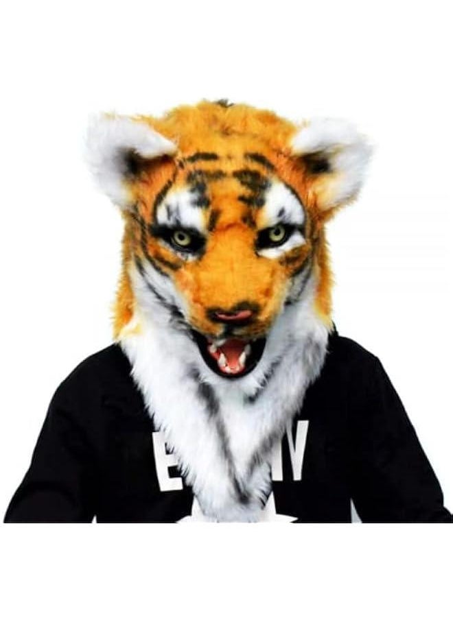 Realistic Premium King Tiger Head Mask Mover Jaw Animal Cosplay Hat for   Party Costume  - Image 1