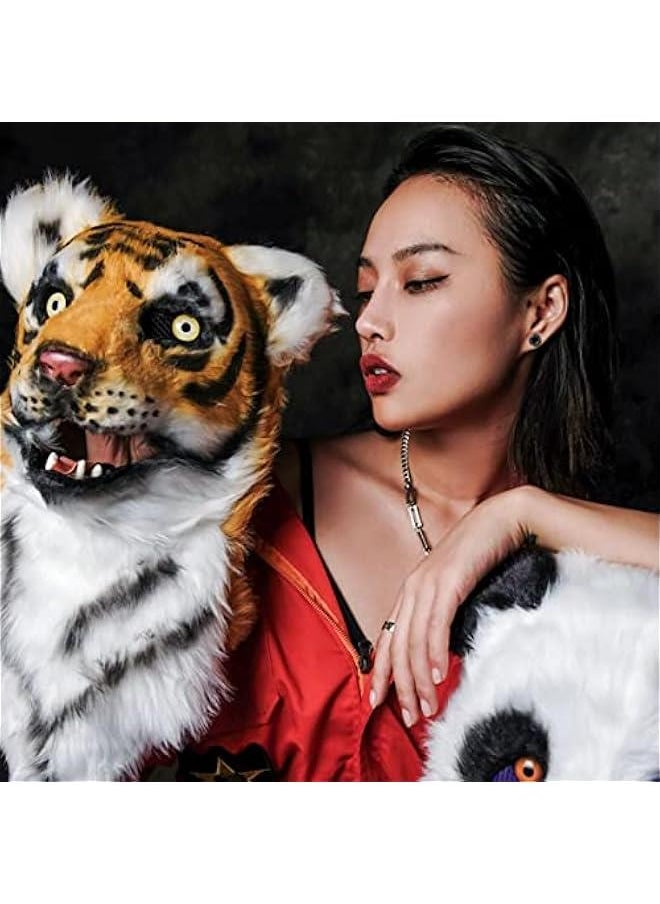Realistic Premium King Tiger Head Mask Mover Jaw Animal Cosplay Hat for   Party Costume  - Image 2