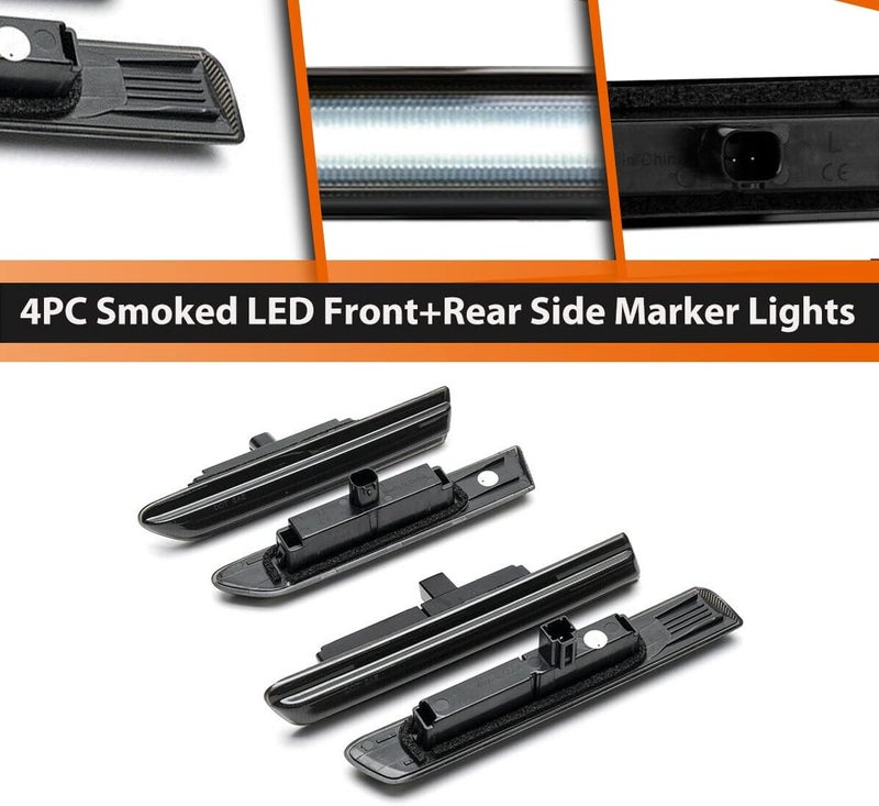 Adiil 4PCS White Full LED Front and Rear Side Marker Lights for 2004-2008 Acura TL - Image 3