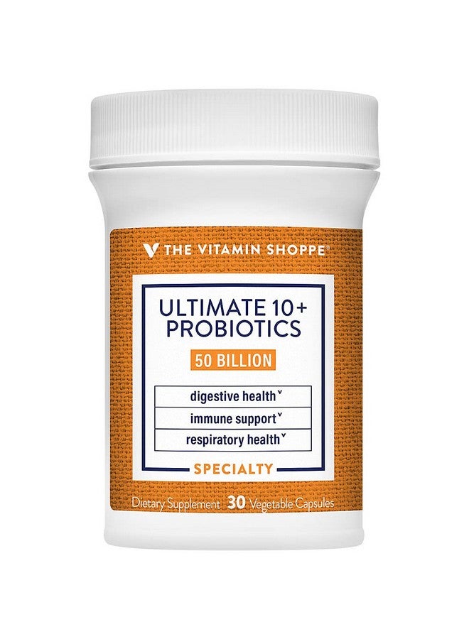 The Vitamin Shoppe Ultimate 10+ Probiotics, 50 Billion CFUs for Digestive Health, Immune Support and Respiratory Health (30 Vegetable Capsules) - Image 2
