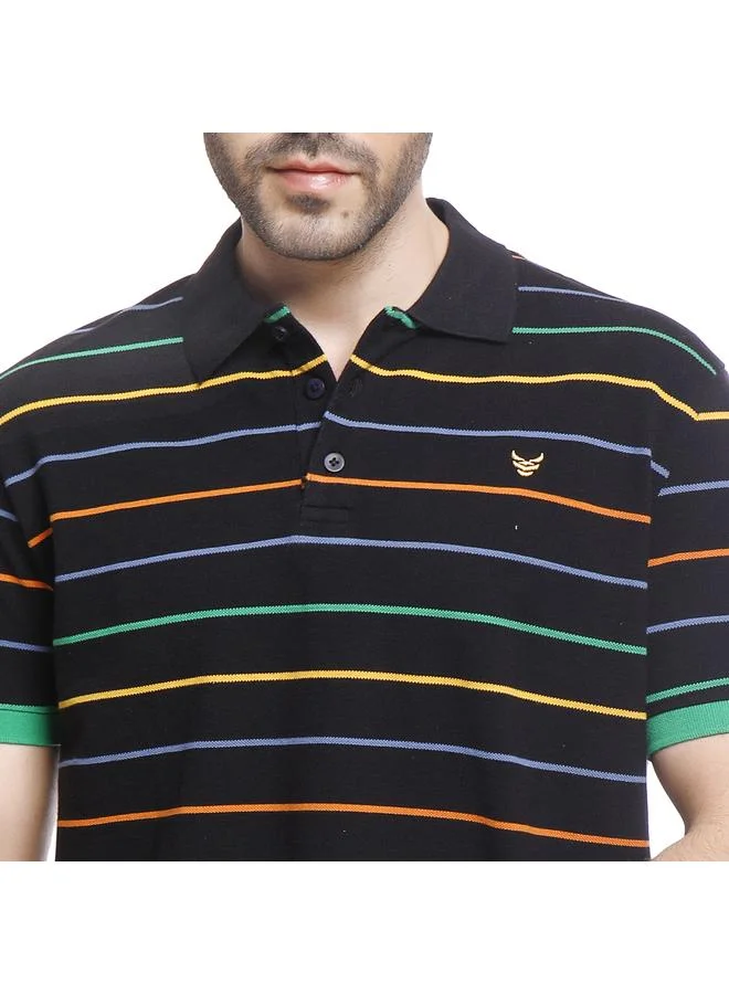 Coup Coup Men’s Multicolor Striped Polo Shirt