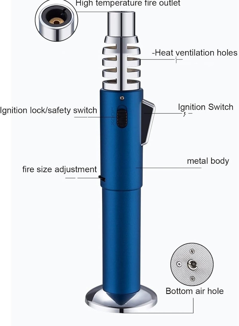 Blue Flame Torch Lighter – Windproof Butane Lighter with Adjustable Flame & Safety Lock | Refillable Jet Lighter for Cigars, BBQ, Camping, Kitchen, & Outdoor Use – Premium Metal Build - Image 4