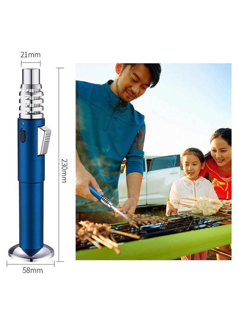 Blue Flame Torch Lighter – Windproof Butane Lighter with Adjustable Flame & Safety Lock | Refillable Jet Lighter for Cigars, BBQ, Camping, Kitchen, & Outdoor Use – Premium Metal Build - Image 2