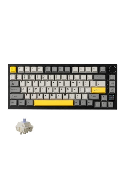 لوحة مفاتيح ميكانيكية لاسلكية AK820 Pro 75% مع شاشة TFT ذكية ومقبض، ولوحة مفاتيح ألعاب مثبتة بحشية، وبلوتوث/2.4 جيجاهرتز/USB-C سلكية