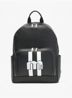 MISSY Applique Detail Backpack with Zip Closure and Adjustable Straps - 29x37x14 cm  - Image 1