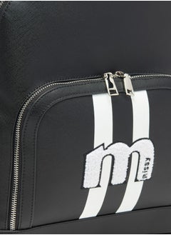 MISSY Applique Detail Backpack with Zip Closure and Adjustable Straps - 29x37x14 cm  - Image 3