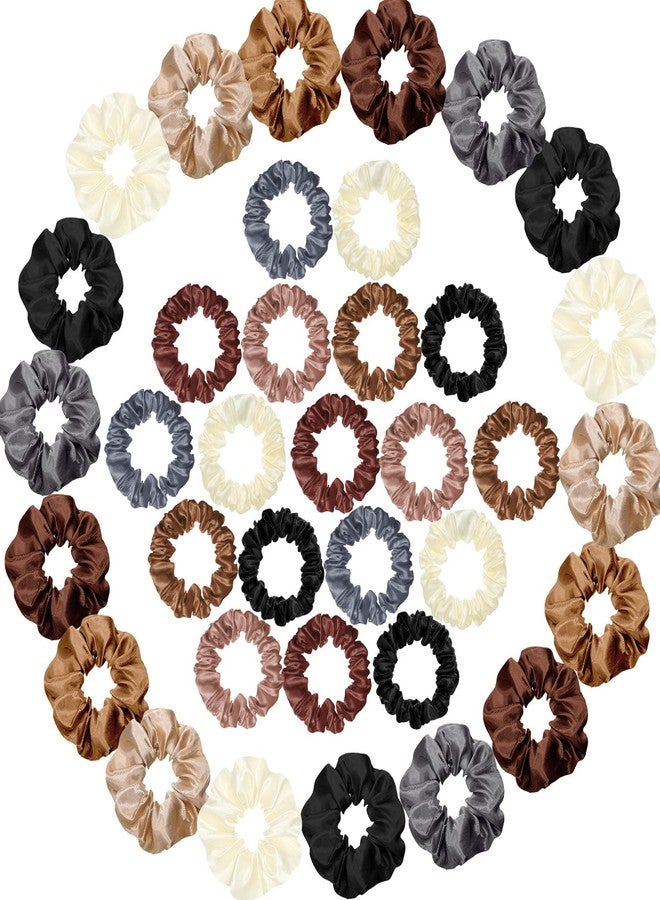 Dingion 96 Pieces Satin Scrunchies Hair Tie Bulk Silk Elastic Ponytail Holders Ropes Comfortable Hair Bands Accessories for Girls Women Teens Birthday Gift(Colorful) - Image 4