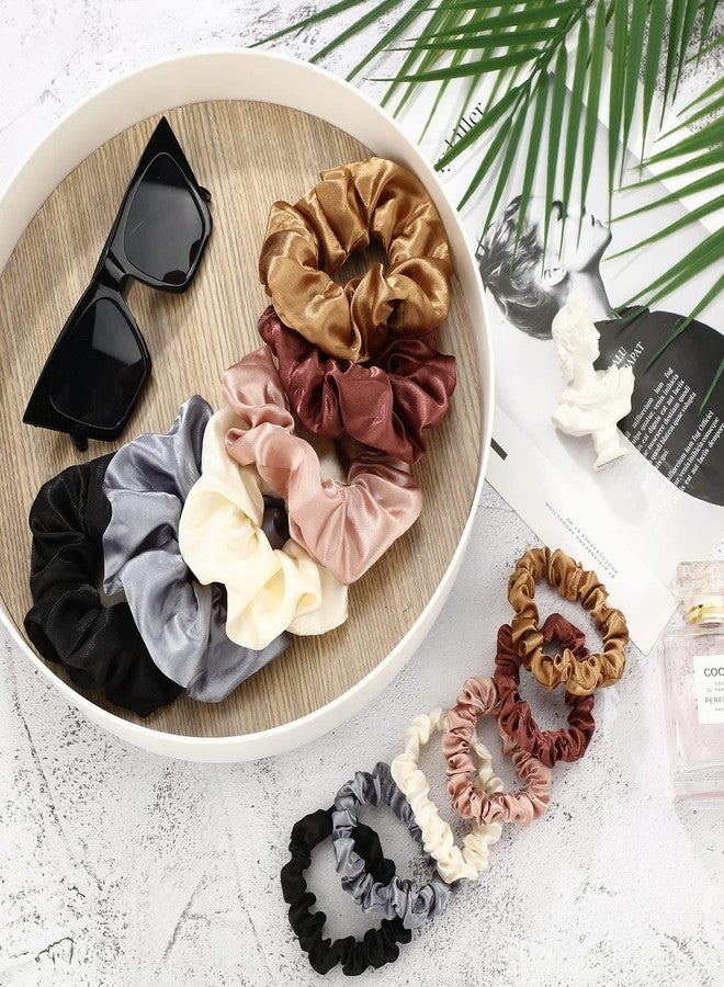 Dingion 96 Pieces Satin Scrunchies Hair Tie Bulk Silk Elastic Ponytail Holders Ropes Comfortable Hair Bands Accessories for Girls Women Teens Birthday Gift(Colorful) - Image 5