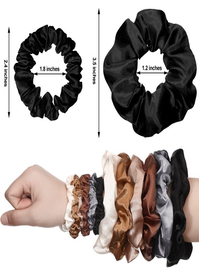 Dingion 96 Pieces Satin Scrunchies Hair Tie Bulk Silk Elastic Ponytail Holders Ropes Comfortable Hair Bands Accessories for Girls Women Teens Birthday Gift(Colorful) - Image 2