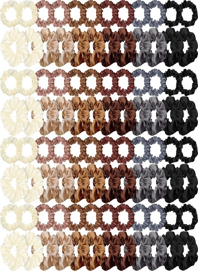 Dingion 96 Pieces Satin Scrunchies Hair Tie Bulk Silk Elastic Ponytail Holders Ropes Comfortable Hair Bands Accessories for Girls Women Teens Birthday Gift(Colorful) - Image 1