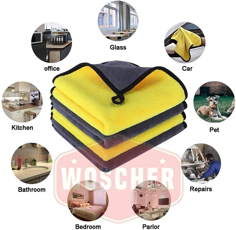 Woscher Microfiber Cloth for Car, Ultrasoft & Quick Drying Car Microfiber Cleaning Towel, Lint Free Automotive Microfiber Towel for Cleaning Polishing Washing & Detailing (40 x 40 cm (800 GSM), 5 Pack - Image 3