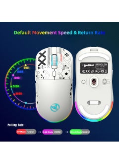 إتش إكس إس جيه ماوس ألعاب، أوضاع ثلاثية سلكية/لاسلكية/بلوتوث، ماوس لاسلكي للكمبيوتر المحمول، ماوس محمول من النوع C يشحن 5 مستويات DPI مع 12 وضع إضاءة RGB  - Image 4