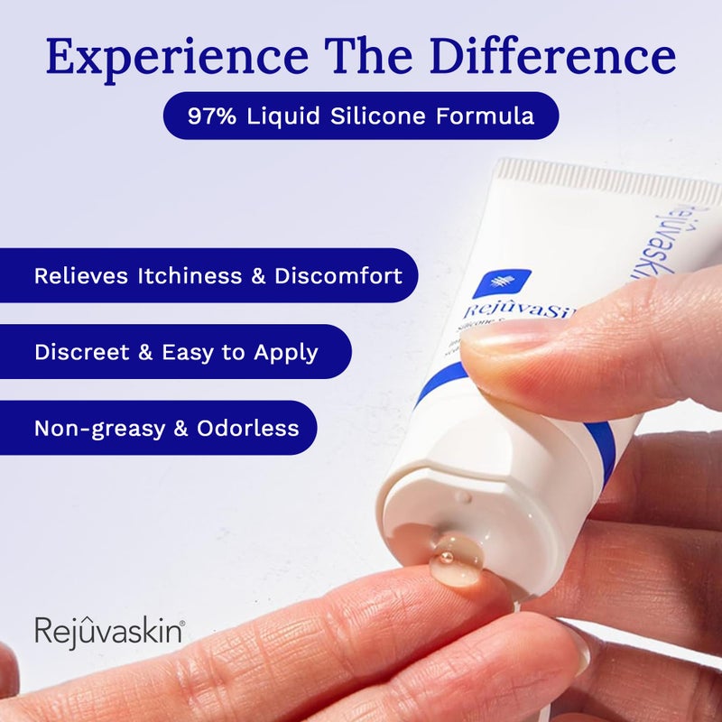 Rejuvaskin RejuvaSil Silicone Scar Gel, Scar Treatment for Surgical Scars, Burns, Keloids, Acne Scars on Face & Body, 30ml - Image 4