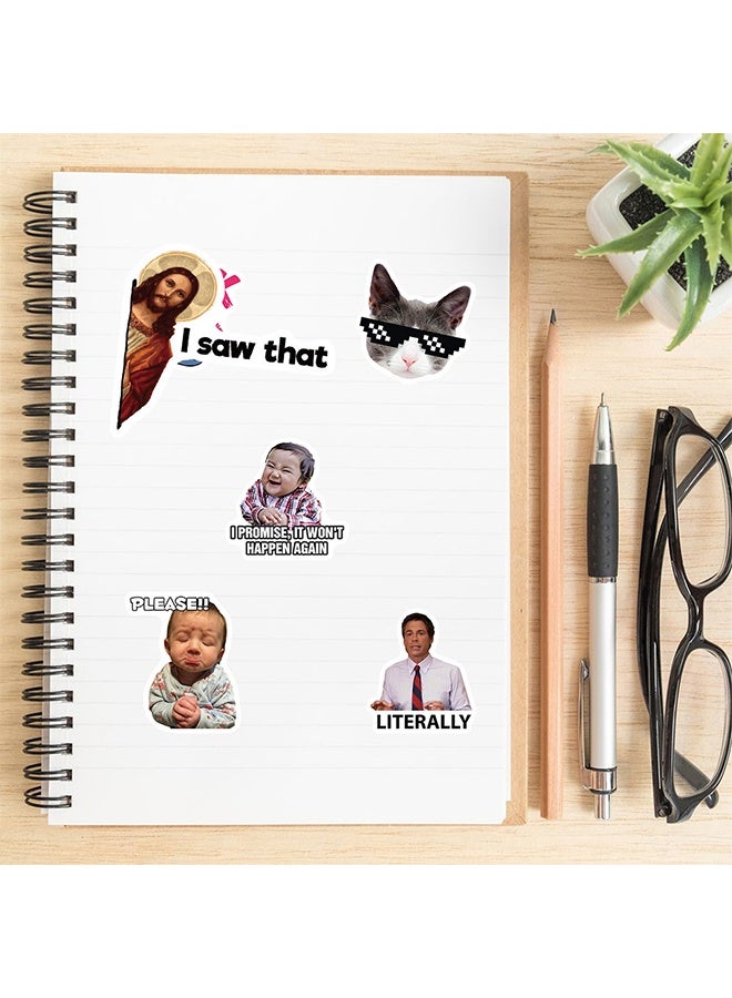 100Pcs Waterproof Stickers for Water Bottle, Laptop, Skateboard Computer, Phone,Cute Funny Meme Waterproof Vinyl Stickers for Kids Teens - Image 2