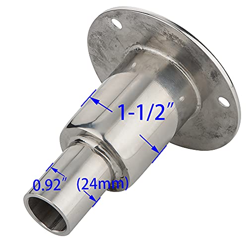 VTurboWay Stainless Steel 316 Straight Thru Hull Exhaust Skin, Fitting 24mm Tube Pipe Socket Hardware, for Diesel Parking heaters - Image 2