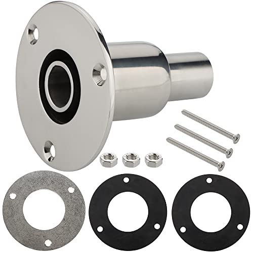 VTurboWay Stainless Steel 316 Straight Thru Hull Exhaust Skin, Fitting 24mm Tube Pipe Socket Hardware, for Diesel Parking heaters - Image 1