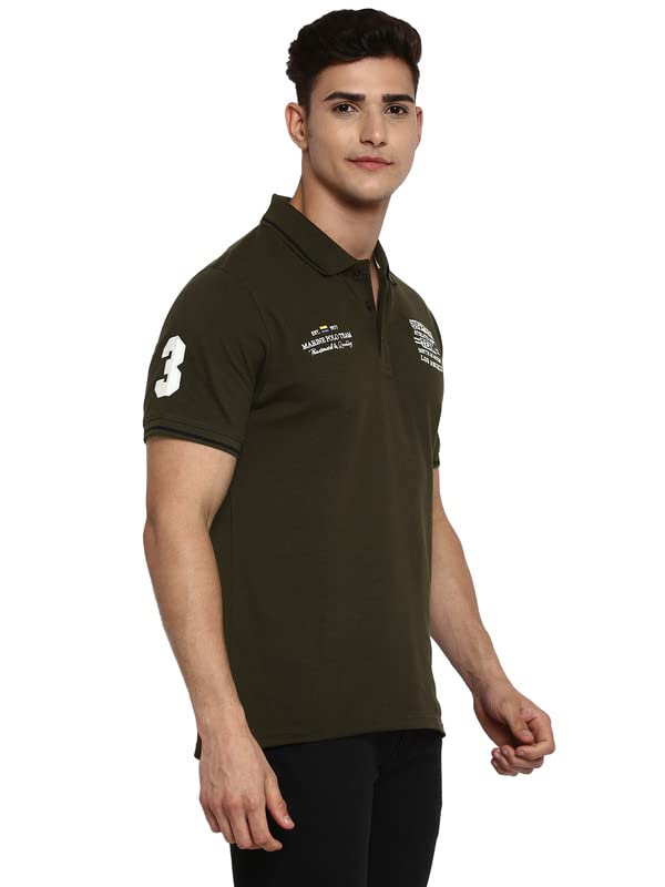 AMERICAN CREW Polo Regular Fit T-Shirt For Men (Ac580-M_Olive) - Image 2