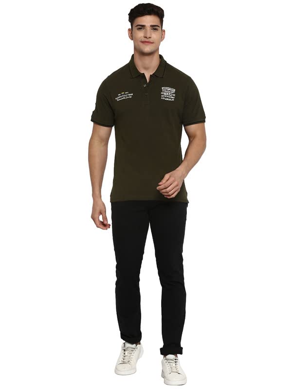 AMERICAN CREW Polo Regular Fit T-Shirt For Men (Ac580-M_Olive) - Image 5
