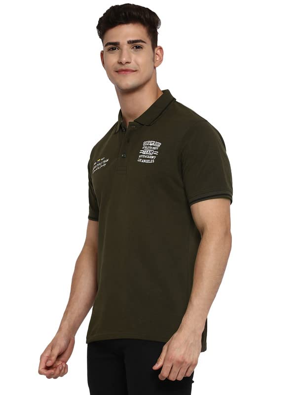 AMERICAN CREW Polo Regular Fit T-Shirt For Men (Ac580-M_Olive) - Image 4