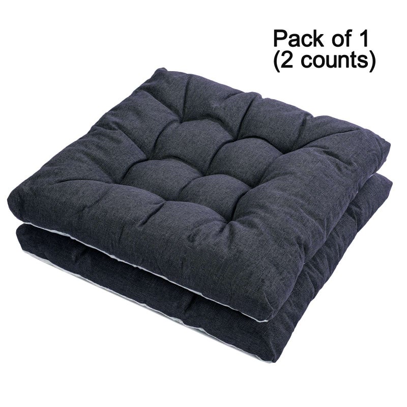 SEKUMDAN Outdoor Indoor Chair Cushions 20"x20" - Patio Furniture Cushion Set of 2 Comfortable Non-Slip Seat Pads Cover for Wicker Adirondack Deck Rocking Metal Chairs Universal Fit (2, Dark Grey) - Image 2