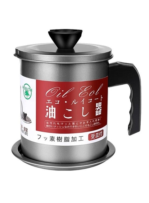 Oil Container Stainless Steel Oil Strainer Pot Container Jug Storage Can With Filter Cooking Oil Pot For Kitchen Household Tools 1.4L