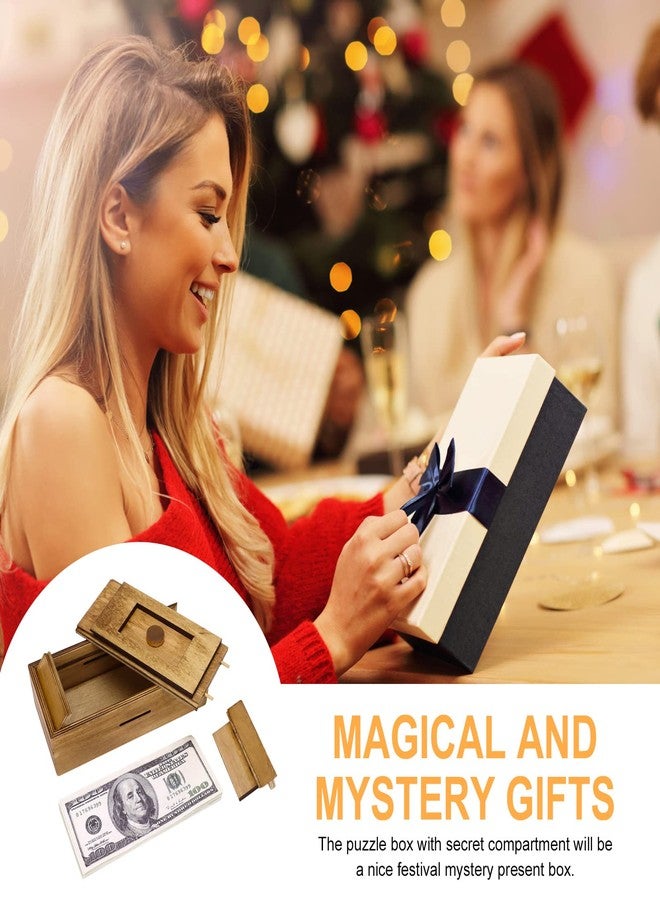Blovec Wooden Cash Puzzle Box with Secret Compartments, Surprise Holder Money Puzzle Boxes Challenging Puzzle Brain Teasers for Adults - Image 4