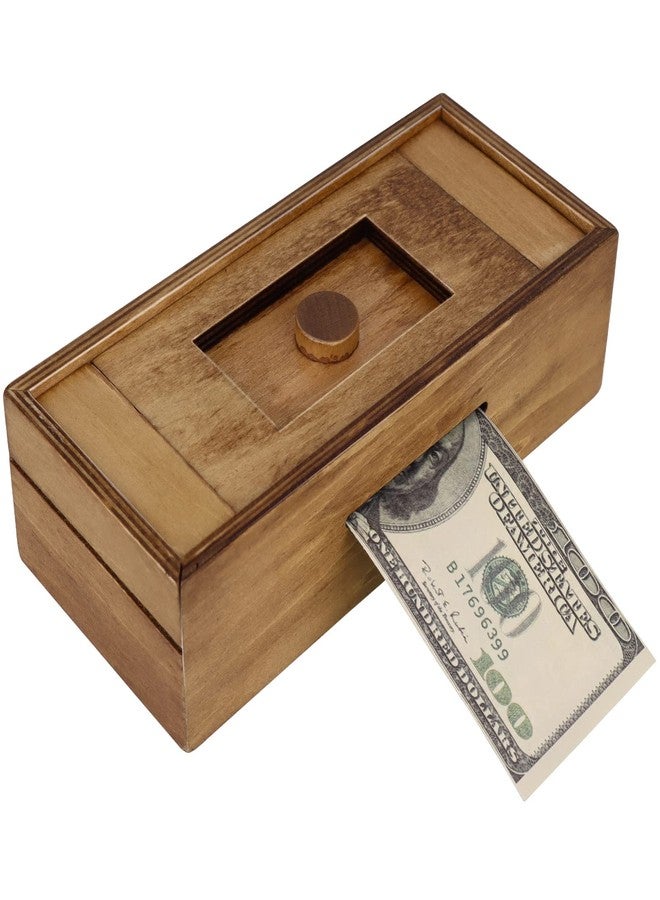 Blovec Wooden Cash Puzzle Box with Secret Compartments, Surprise Holder Money Puzzle Boxes Challenging Puzzle Brain Teasers for Adults - Image 1