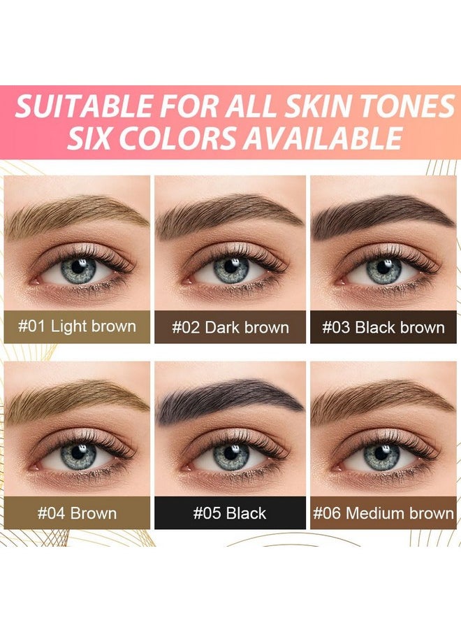 evpct Kaely 1Pcs Light Brown Magic Microblading Eyebrow Contouring Pen Brow Pencil, with 4 Brush Micro-Fork-Tips Precise Applicator, Dual-ended Eyebrow Brush, Hair Like Strokes, Natural Looking Brows