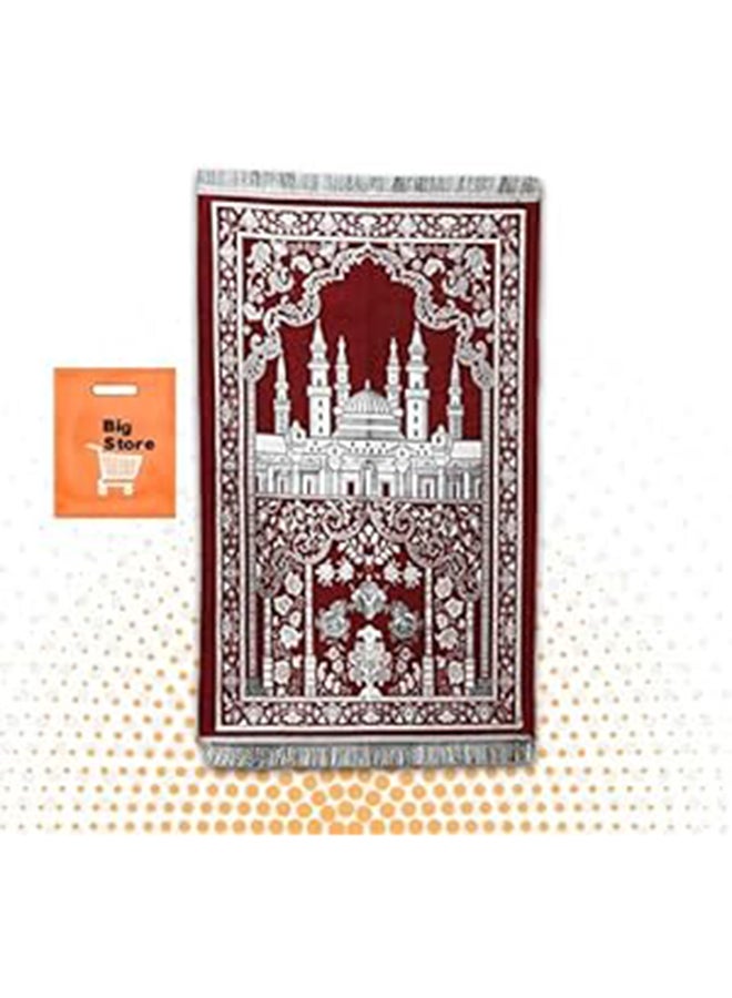 Prayer Rugs Fabric  Burgundy Multi + Big Store Bag Gift 