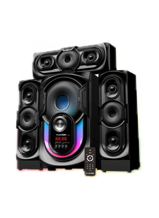 Platinum Bluetooth Subwoofer 2 in 1 - Black - LED Light - 40W + 10W, 3 x USB - AUX-Remote Control AH-6080 