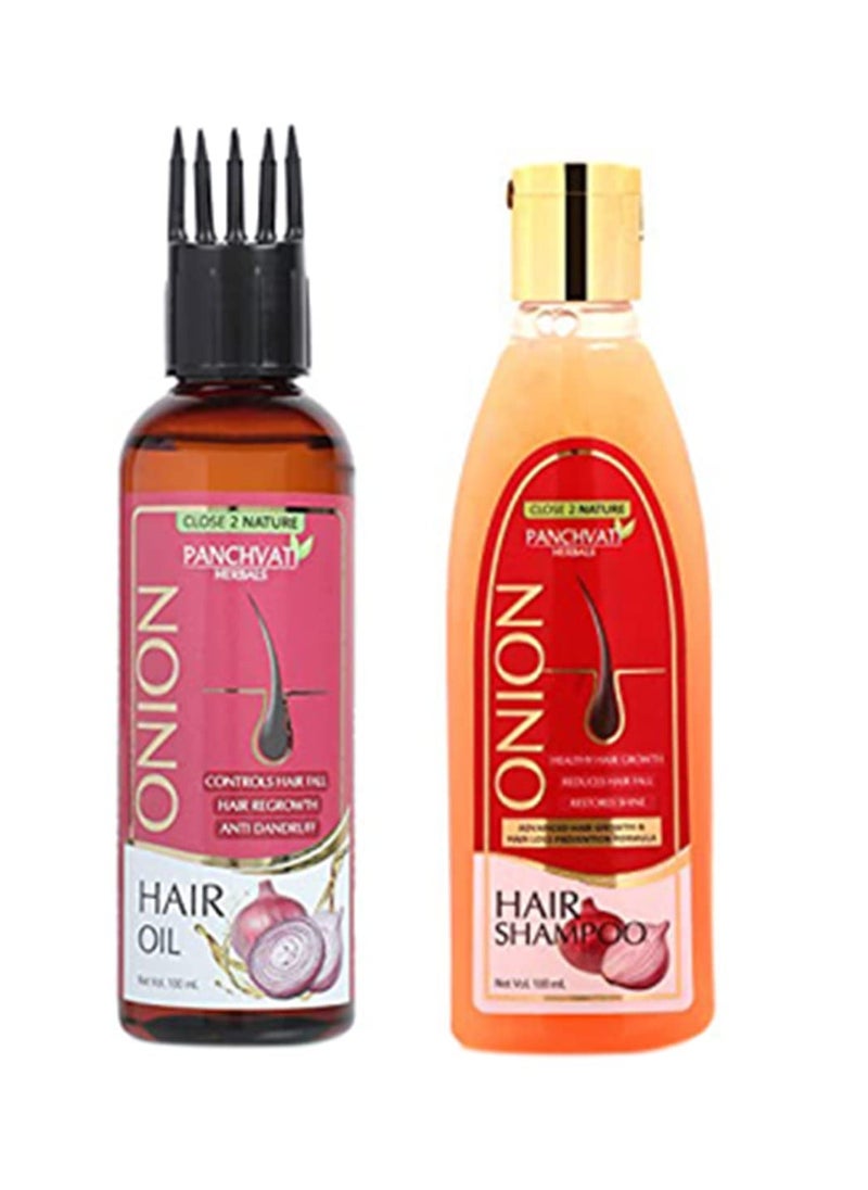 Panchvati Panchvati Herbals 100ml Onion Oil and 100ml Onion Shampoo - Miraculous Formula for Hair Fall, Help for Scalp and Roots & Helping New Growth and Reducing...  - Image 1