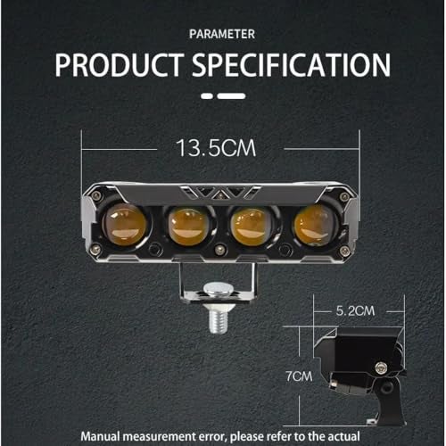 Autozap 4 Lens LED Fog Light Mini Driving DRL Spotlight Premium Metal Body for Universal Bikes/Cars White, Yellow And Flashing (Pack of 1) - Image 5