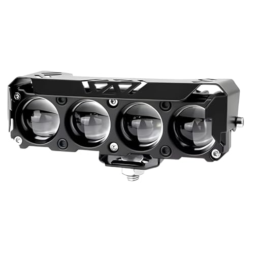 Autozap 4 Lens LED Fog Light Mini Driving DRL Spotlight Premium Metal Body for Universal Bikes/Cars White, Yellow And Flashing (Pack of 1) - Image 1