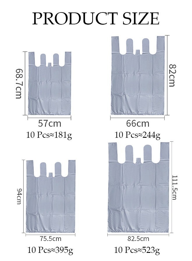 DUNISO 10pcs Plastic Storage Bag Set, Large Capacity Closet Storage Organizer, Moving Doggy Bags with Portable Handle Clothing Merchandise Bags for Clothes Packaging Storage Gift Bag Shipping T-Shirts Pants  - Image 2
