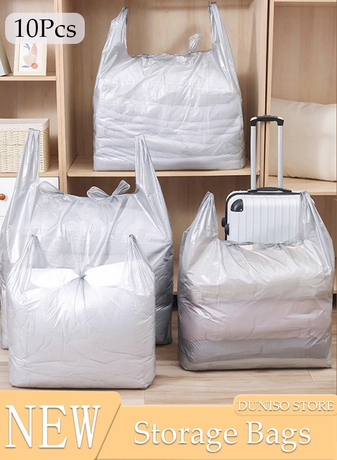 DUNISO 10pcs Plastic Storage Bag Set, Large Capacity Closet Storage Organizer, Moving Doggy Bags with Portable Handle Clothing Merchandise Bags for Clothes Packaging Storage Gift Bag Shipping T-Shirts Pants  - Image 1