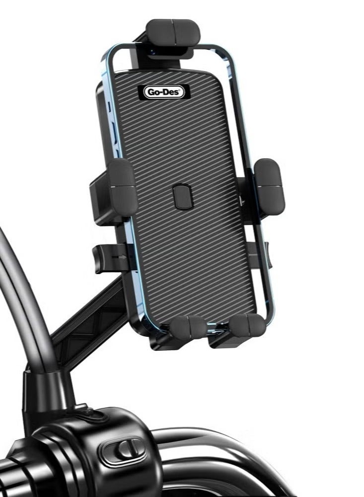 GO-DES Universal Bike Handlebar Mount – Adjustable Shockproof Phone Holder for Bicycle & Motorcycle" - Image 2
